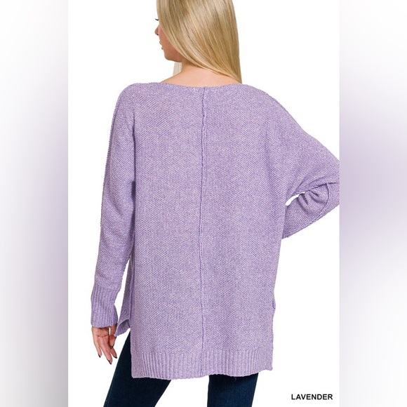 Zenana Lavender Knit Women's Sweater - Picture 3 of 7